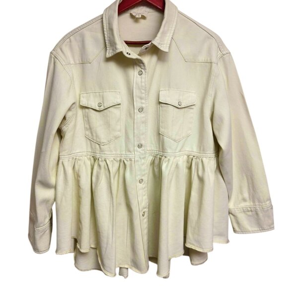 1.4.3. Story by Line Up White Peplum Jean Jacket - Picture 8 of 8